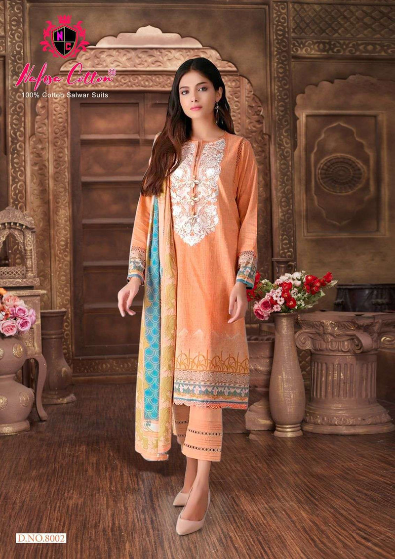 Nafisa Cotton Safina Vol 8  Cotton Digital Style Print Karachi Salwar Kameez