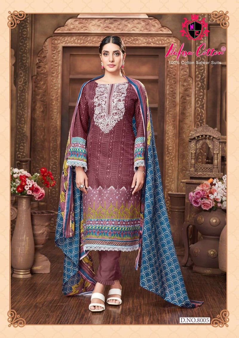 Nafisa Cotton Safina Vol 8  Cotton Digital Style Print Karachi Salwar Kameez
