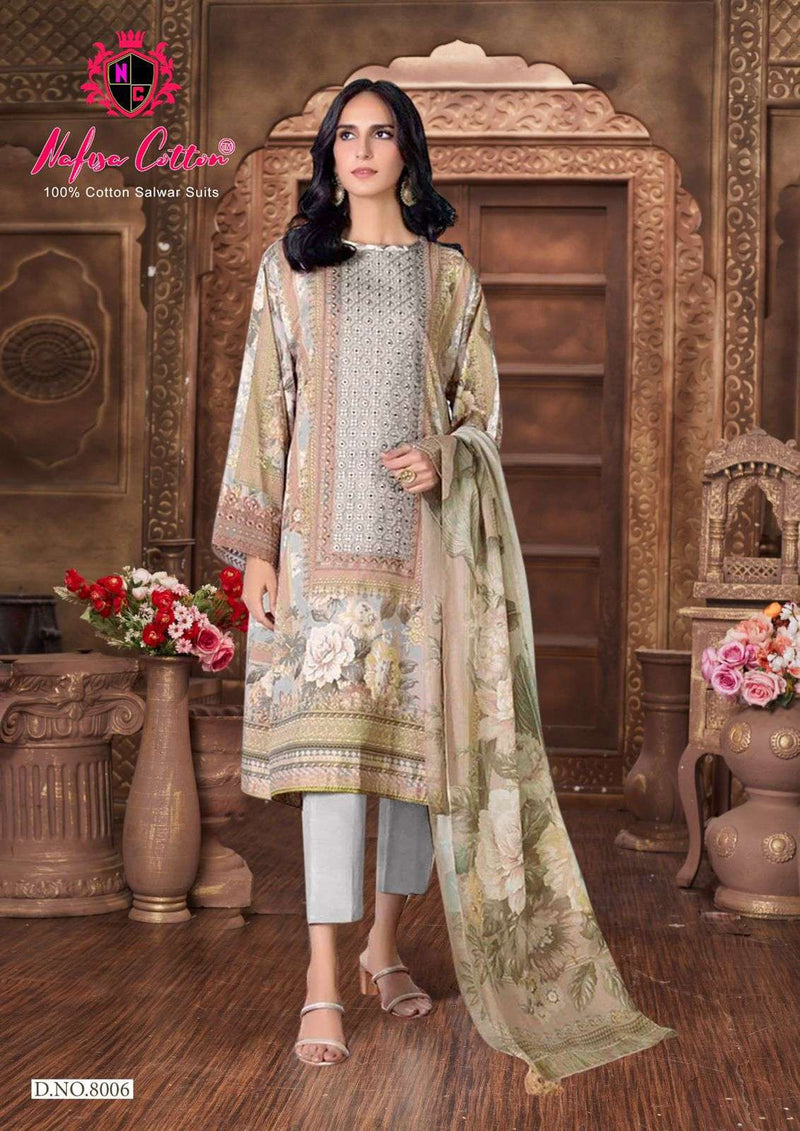 Nafisa Cotton Safina Vol 8  Cotton Digital Style Print Karachi Salwar Kameez