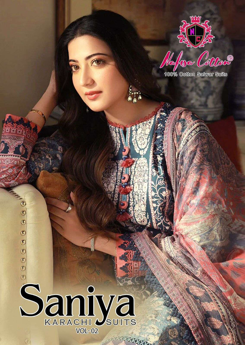 Nafisa Cotton Saniya Karachi Suits Vol 2 Pure Cotton Difital Print Salwar Suit