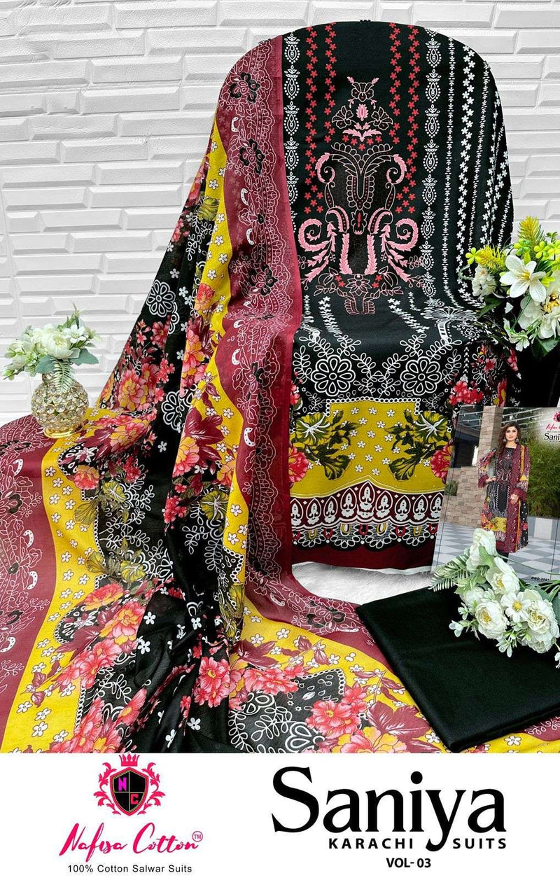 Nafisa Cotton Saniya Karachi Suits Vol 3 Soft Cotton Pakistani Suit