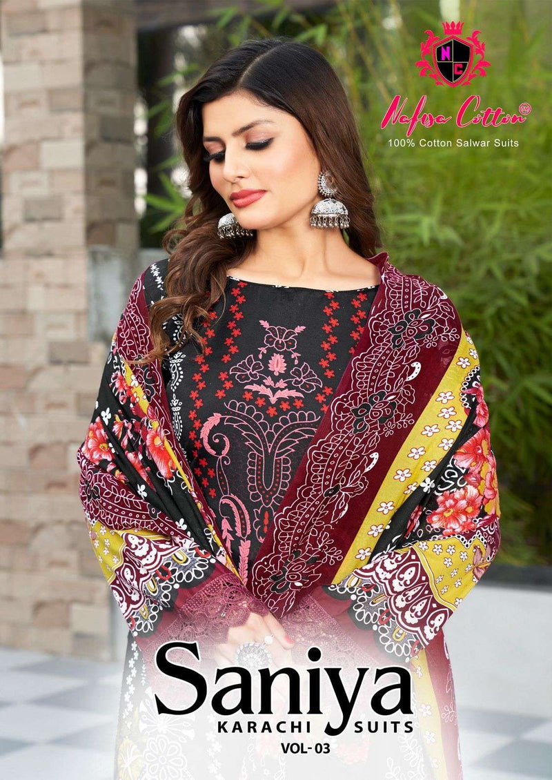 Nafisa Cotton Saniya Karachi Suits Vol 3 Soft Cotton Pakistani Suit