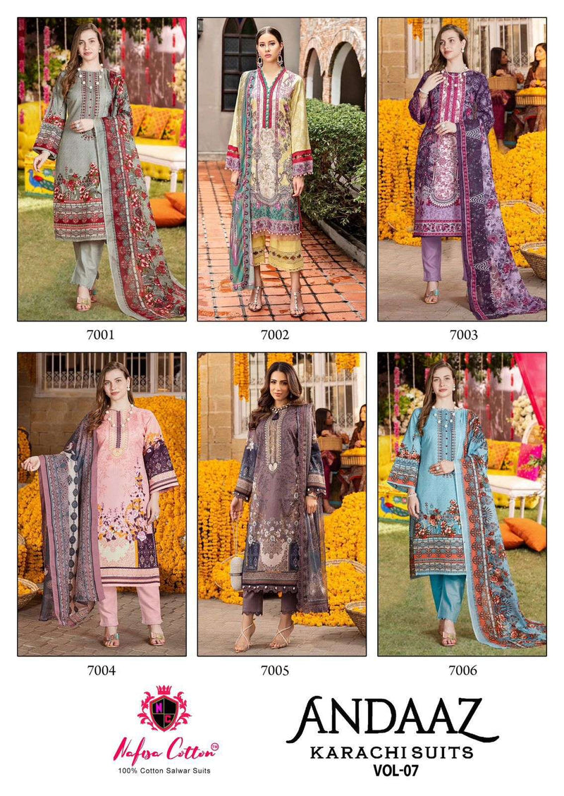 Nafisa Cotton Andaaz Karachi Suits Vol 7 Soft Cotton Pakistani Karachi Suit