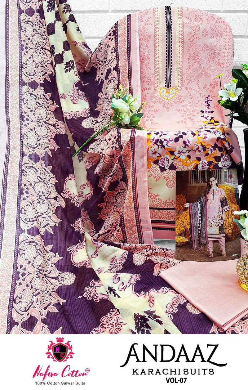 Nafisa Cotton Andaaz Karachi Suits Vol 7 Soft Cotton Pakistani Karachi Suit