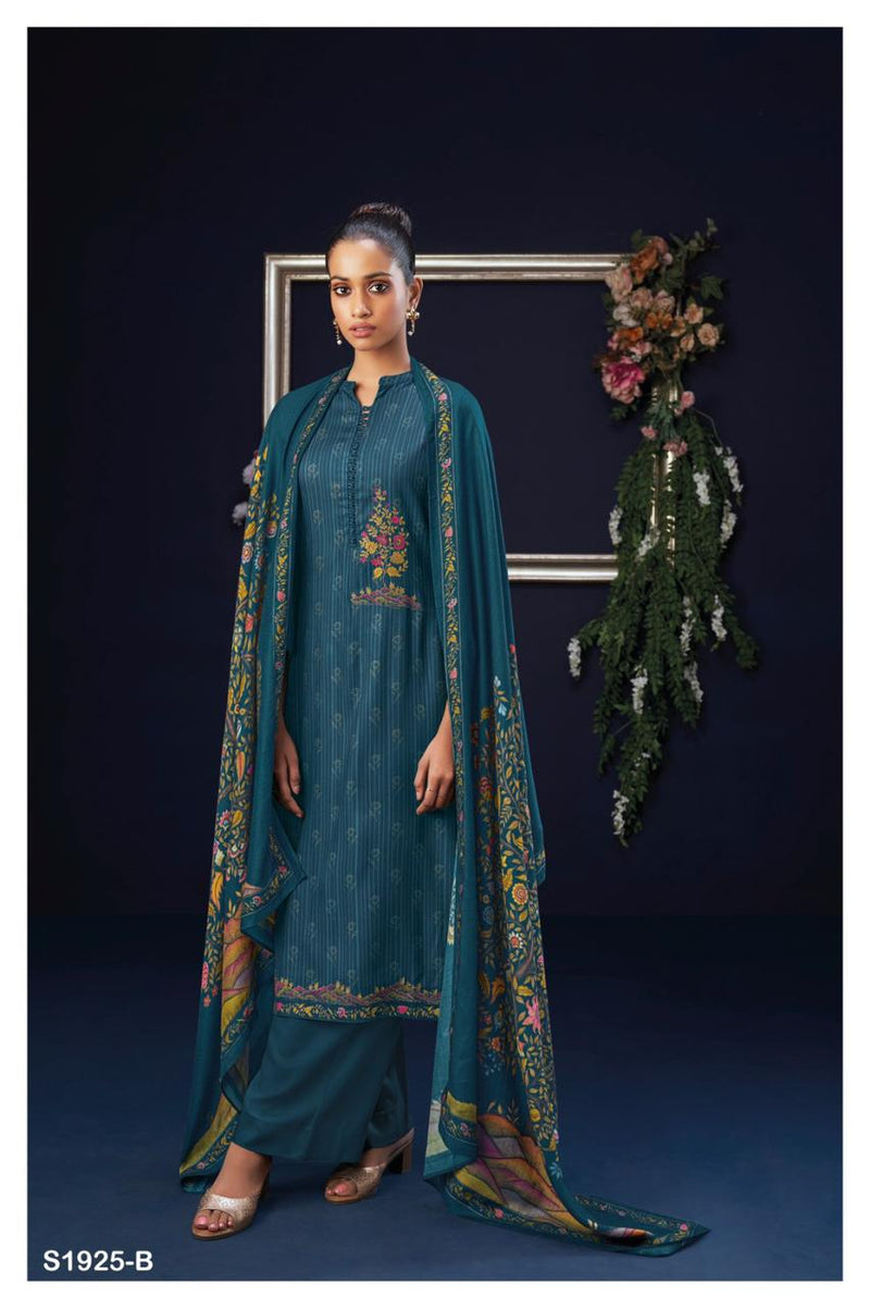 Ganga Oceana 1925 Pashmina Printed With Embroidery Work Suit Collection