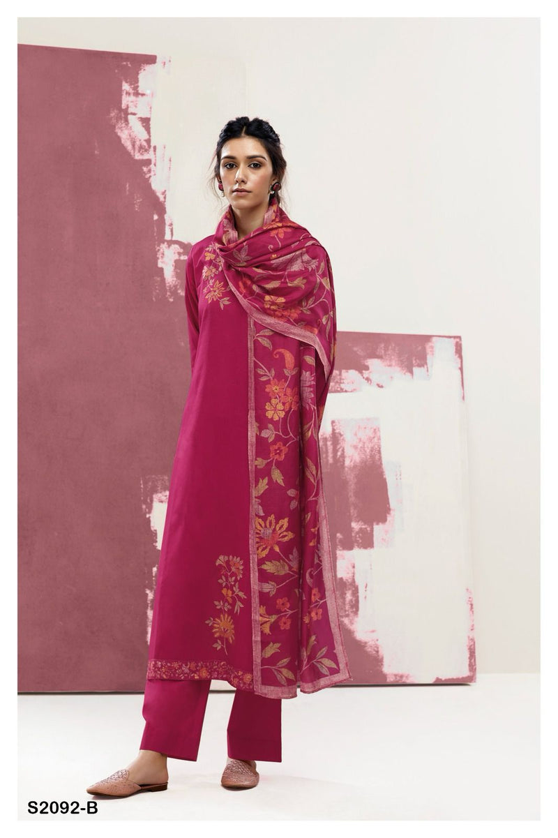 Ganga Odell 2092 Pashmina Solid With Embroidery Designer Suit Collection