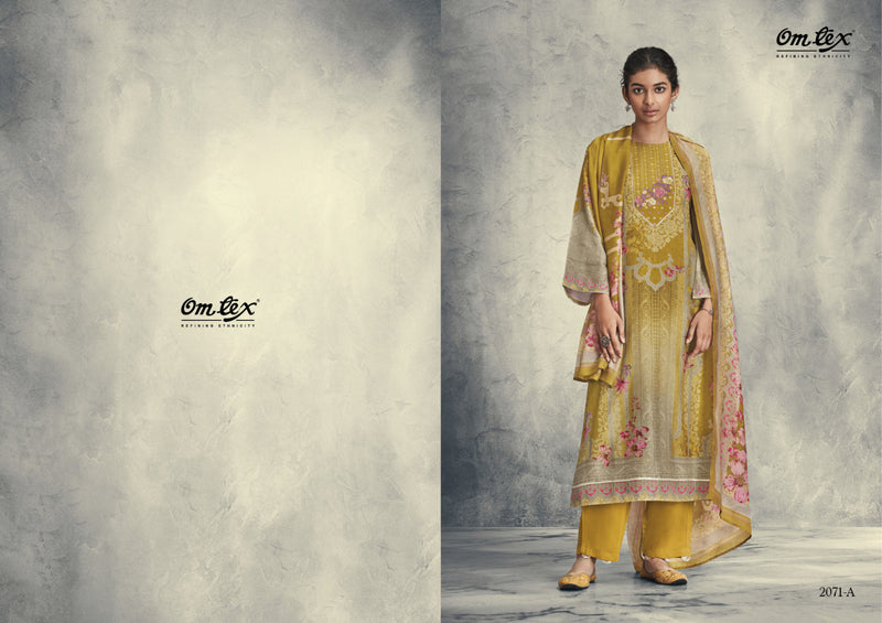 Omtex Swara Muslin Digital Print With Fancy Embroidery Work Suits