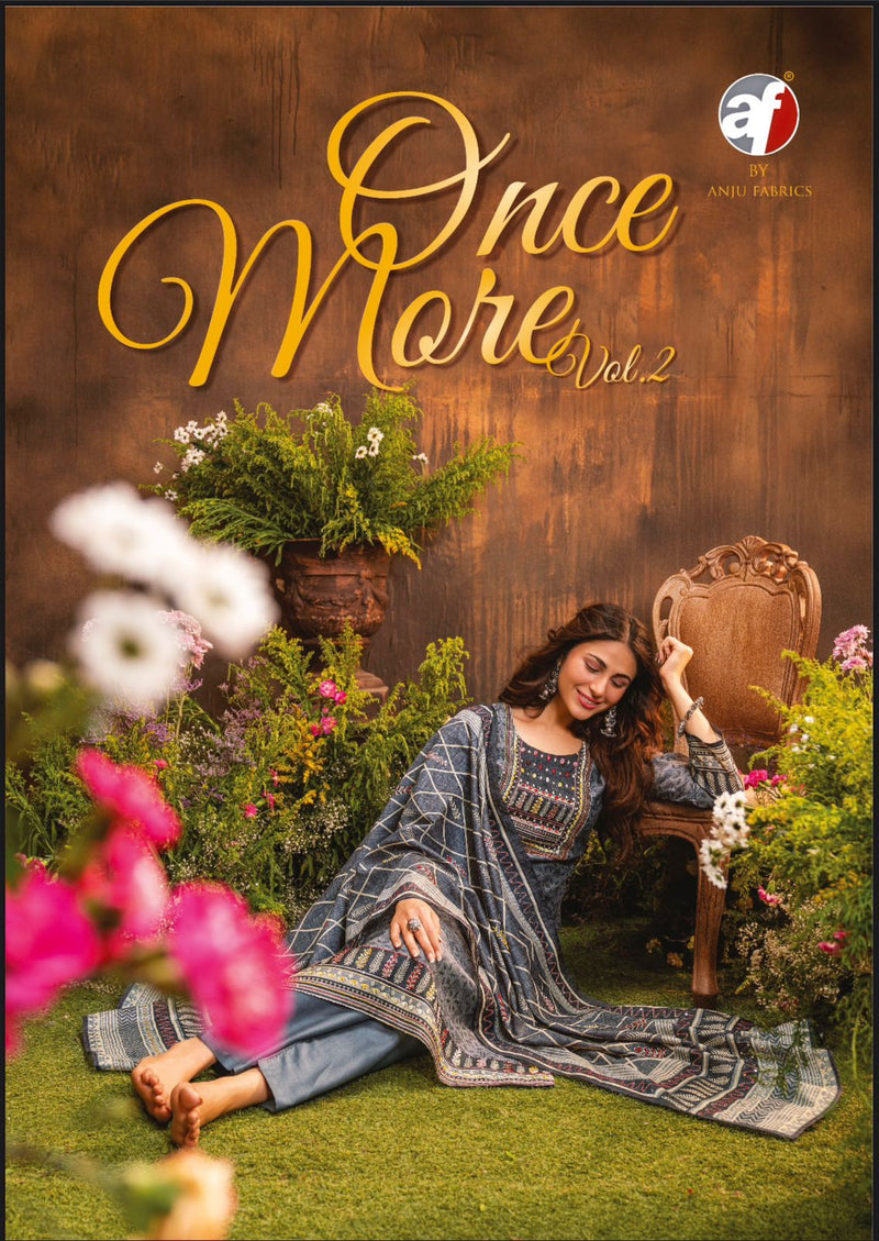 Anju Fabrics Once More Vol 2 Pure Cotton Heavy Knot Work Fancy Designer Partywear Kurti
