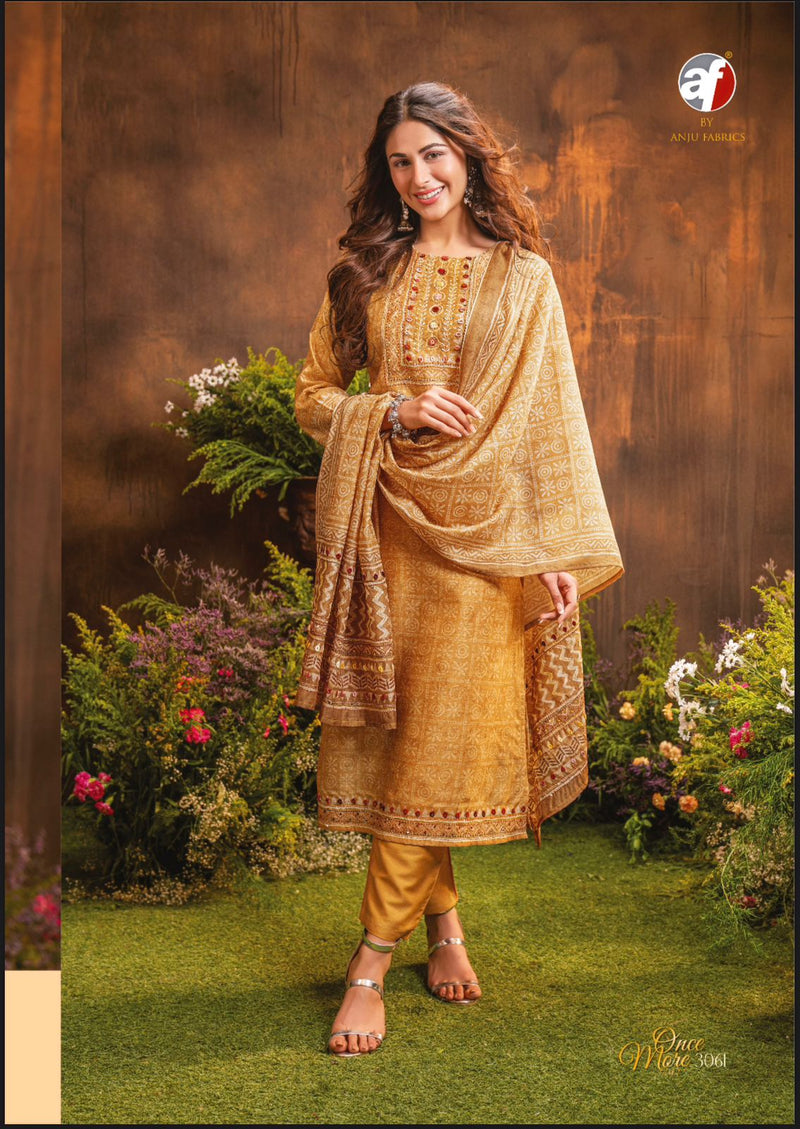 Anju Fabrics Once More Vol 2 Pure Cotton Heavy Knot Work Fancy Designer Partywear Kurti