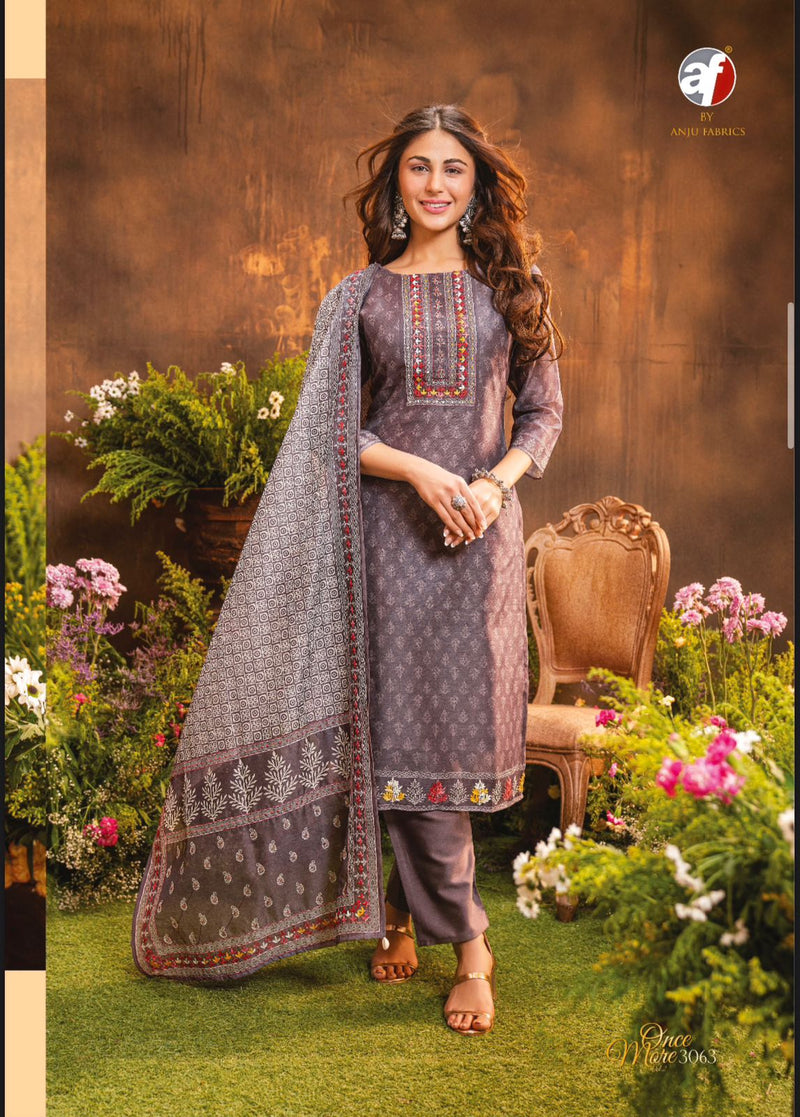 Anju Fabrics Once More Vol 2 Pure Cotton Heavy Knot Work Fancy Designer Partywear Kurti