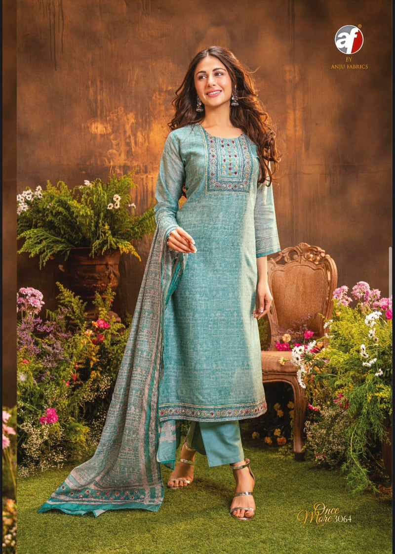 Anju Fabrics Once More Vol 2 Pure Cotton Heavy Knot Work Fancy Designer Partywear Kurti