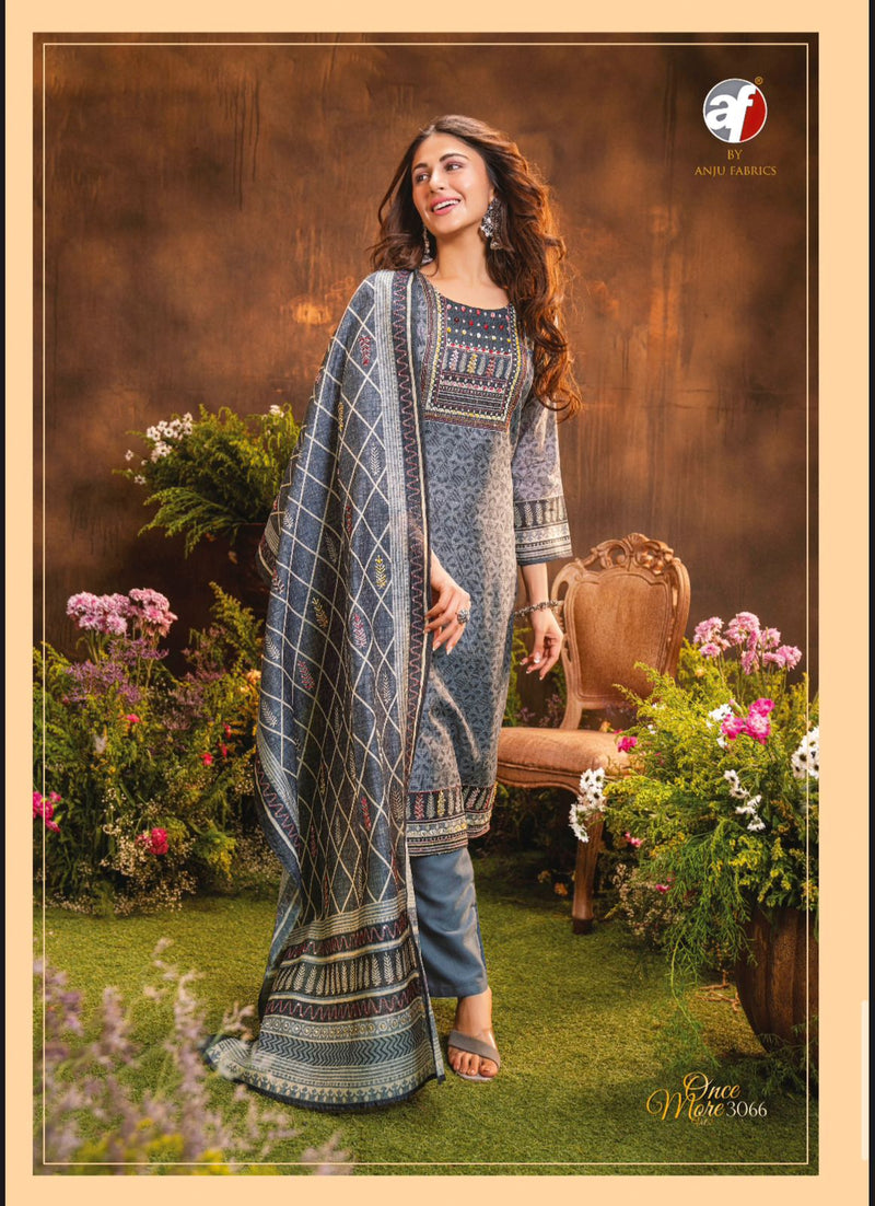 Anju Fabrics Once More Vol 2 Pure Cotton Heavy Knot Work Fancy Designer Partywear Kurti