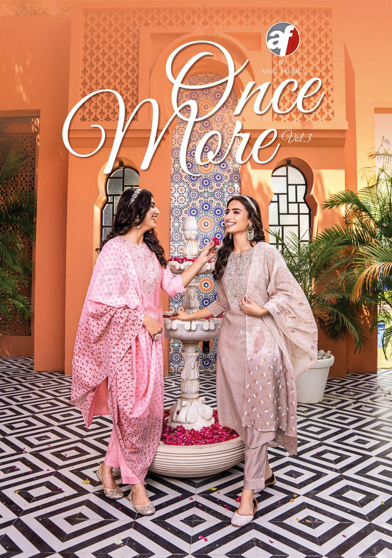 Anju Fabric Once More Vol 3 Viscose Designer Party Wear Kurti Collections