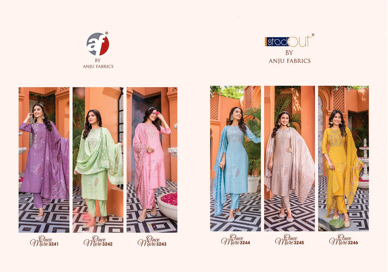 Anju Fabric Once More Vol 3 Viscose Designer Party Wear Kurti Collections