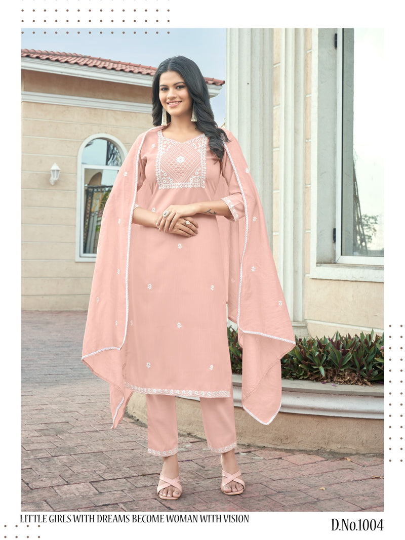 Vitara Fashion Ornet Cotton Fancy Wear Designer Kurti With Bottom