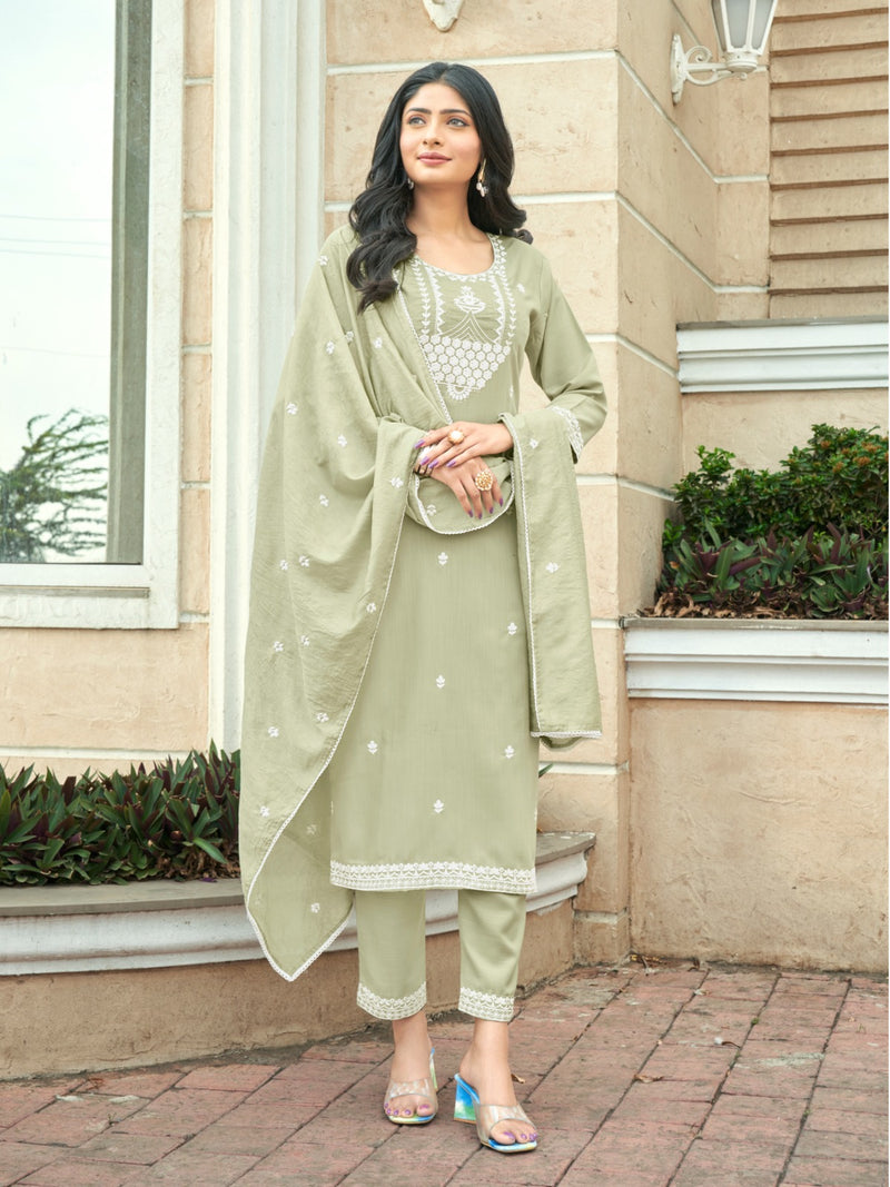 Vitara Fashion Ornet Cotton Fancy Wear Designer Kurti With Bottom