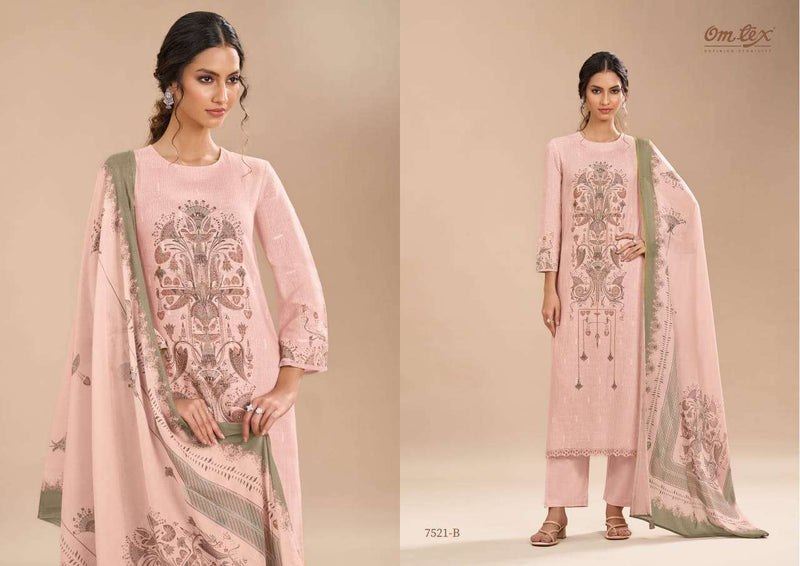 Om Tex Shireen Linen Digital Print Embrodered Handwork Salwar Kameez