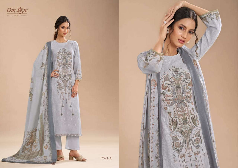 Om Tex Shireen Linen Digital Print Embrodered Handwork Salwar Kameez