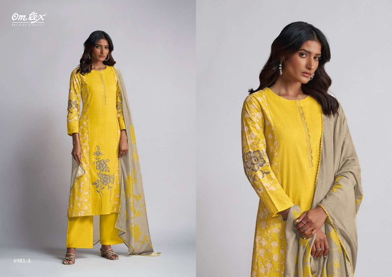 Omtex Jagriti Lawn Cotton Digital Print Embroidered Work Salwar Kameez
