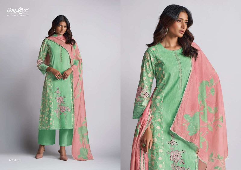 Omtex Jagriti Lawn Cotton Digital Print Embroidered Work Salwar Kameez
