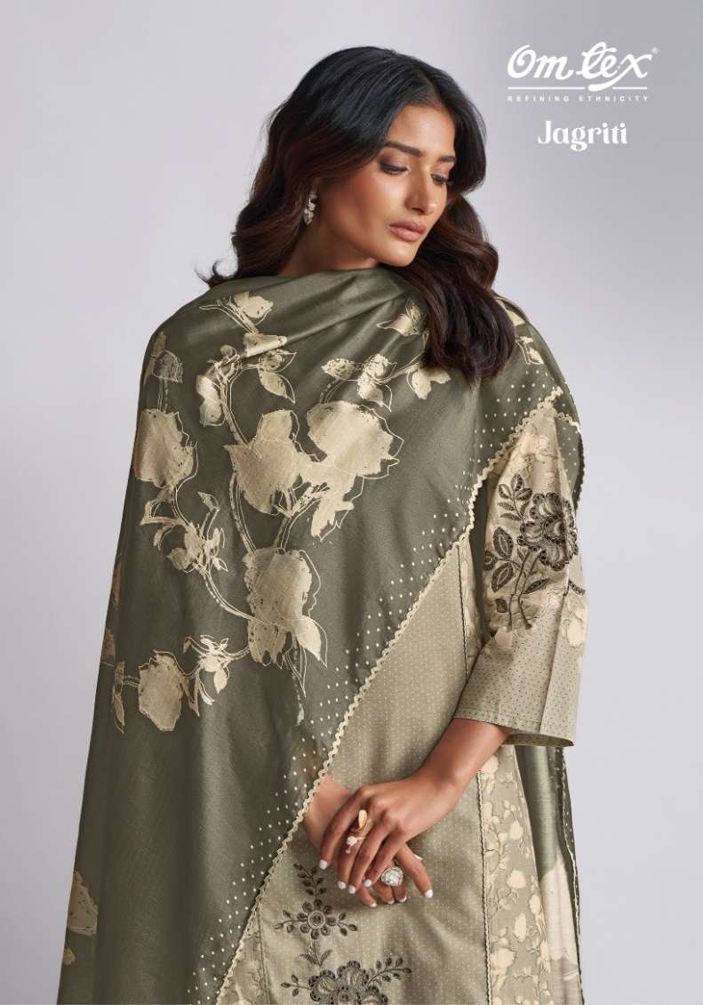 Omtex Jagriti Lawn Cotton Digital Print Embroidered Work Salwar Kameez