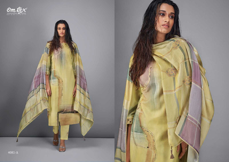 Omtex Vritika Linen Cotton Digital Print Embroidery With Hand Work Salwar Kameez