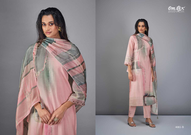 Omtex Vritika Linen Cotton Digital Print Embroidery With Hand Work Salwar Kameez