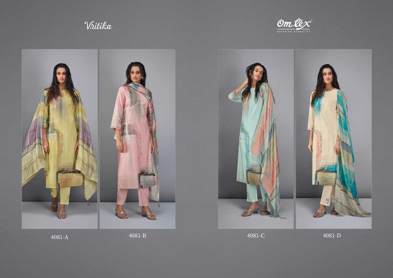 Omtex Vritika Linen Cotton Digital Print Embroidery With Hand Work Salwar Kameez