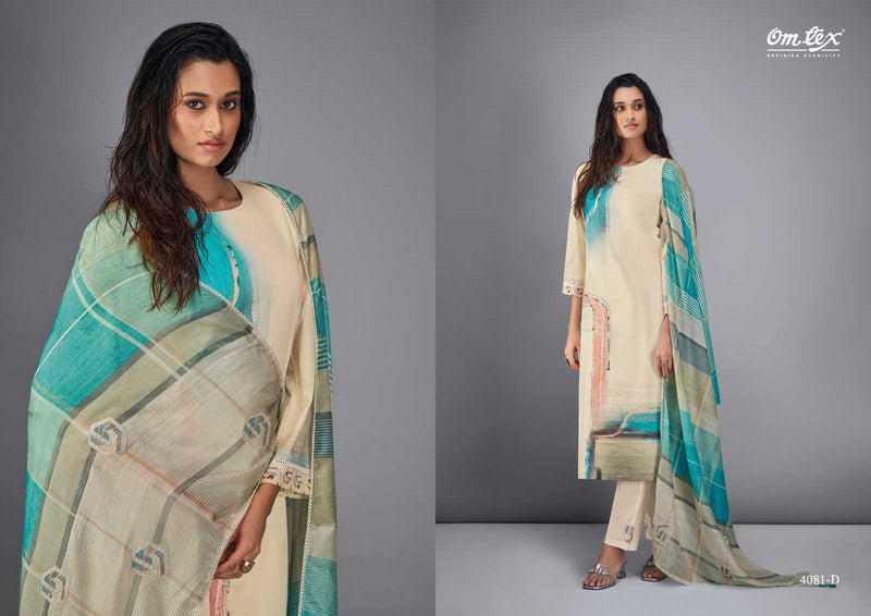 Omtex Vritika Linen Cotton Digital Print Embroidery With Hand Work Salwar Kameez