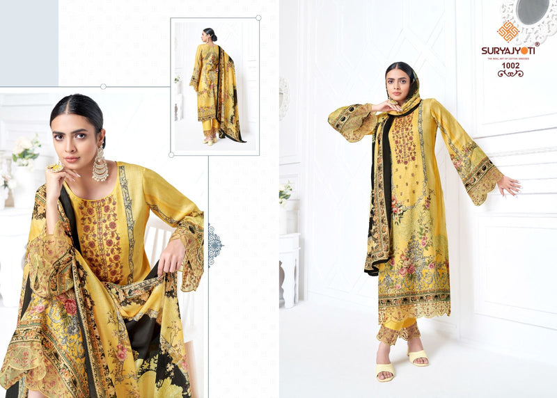 Suryajyoti Paakhi Vol 1 Jam Satin With Embroidery Salwar Kameez With Dupatta