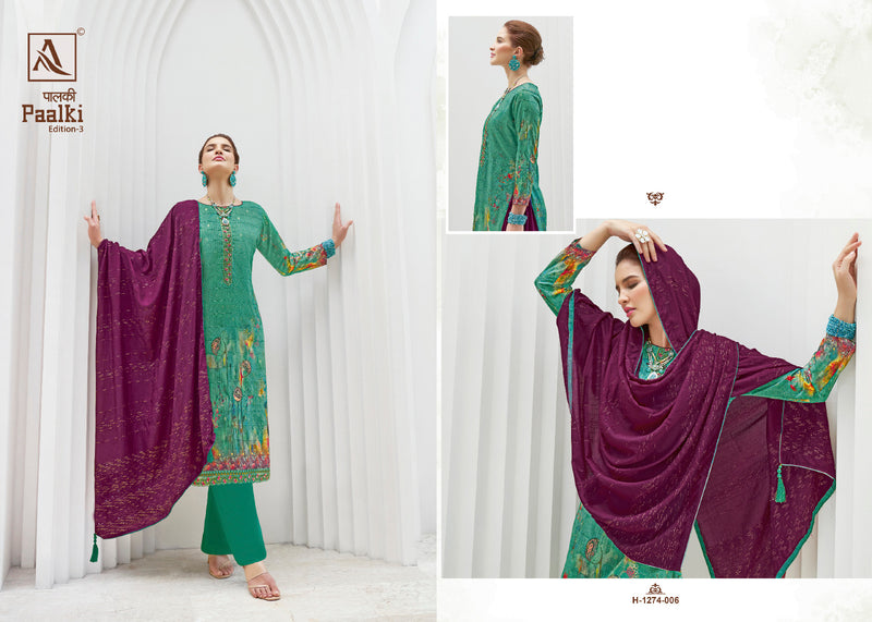 Alok Suit Paalki Edition Vol 3 Jacquard With Fancy Embroidery Salwar Suits