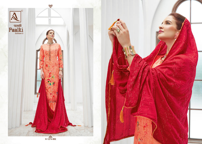 Alok Suit Paalki Edition Vol 3 Jacquard With Fancy Embroidery Salwar Suits