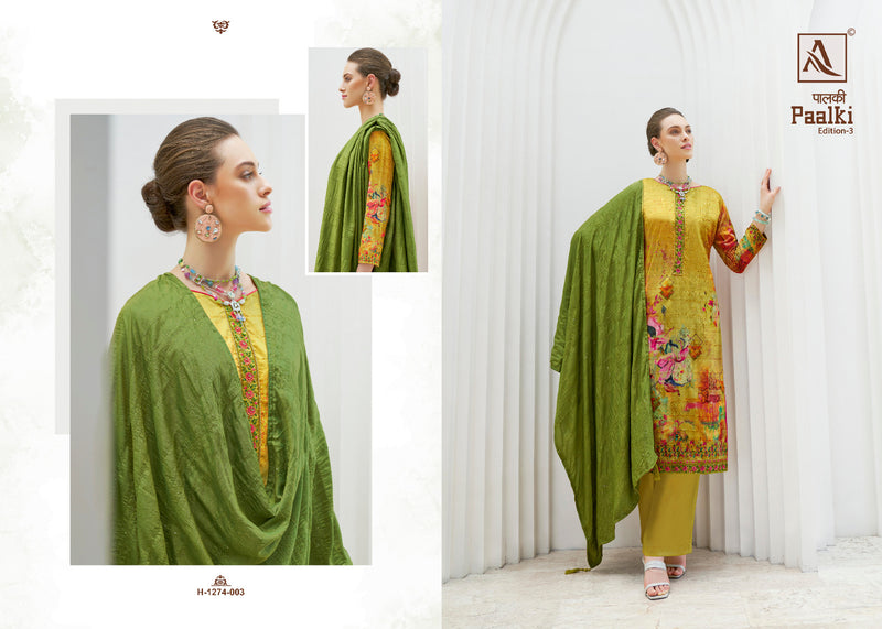 Alok Suit Paalki Edition Vol 3 Jacquard With Fancy Embroidery Salwar Suits
