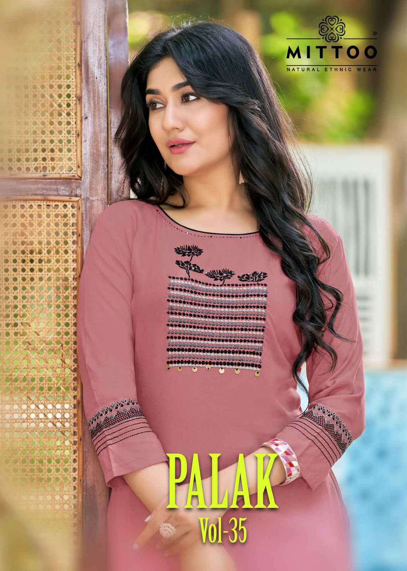 Mittoo Palak Vol 35 Rayon Daily Wear Fancy Kurtis