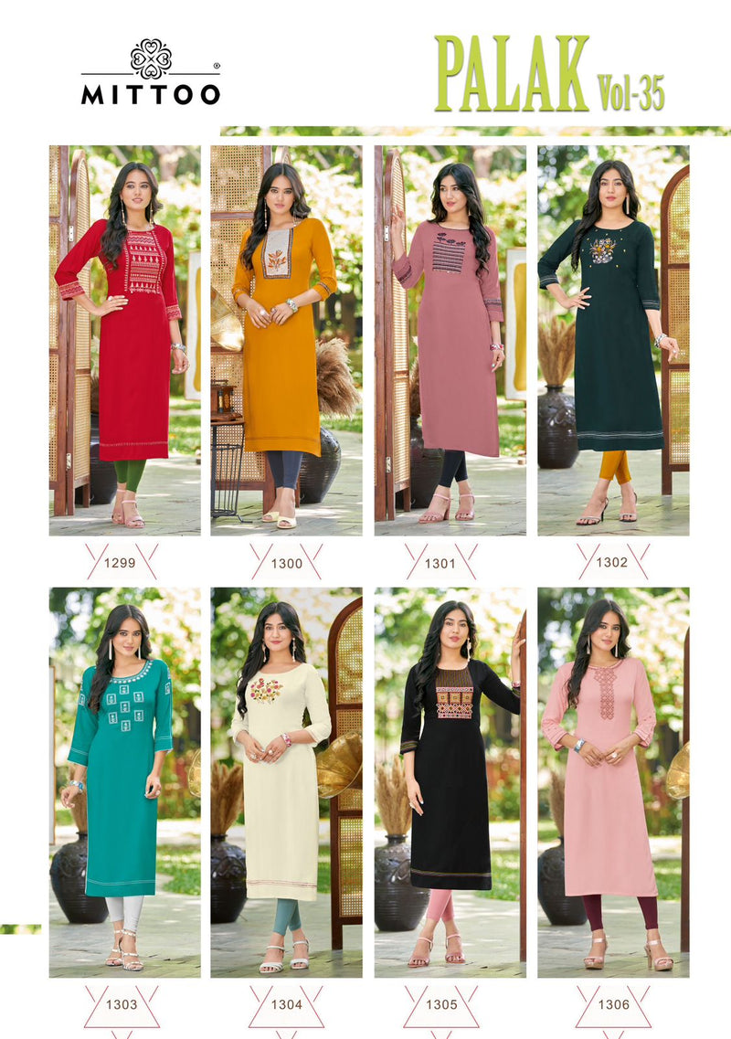 Mittoo Palak Vol 35 Rayon Daily Wear Fancy Kurtis