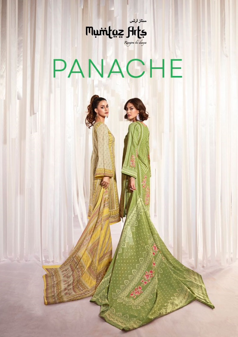 Mumtaz Arts Panache Lawn Cotton Digital Prints With Fancy Embroidery Work Suits