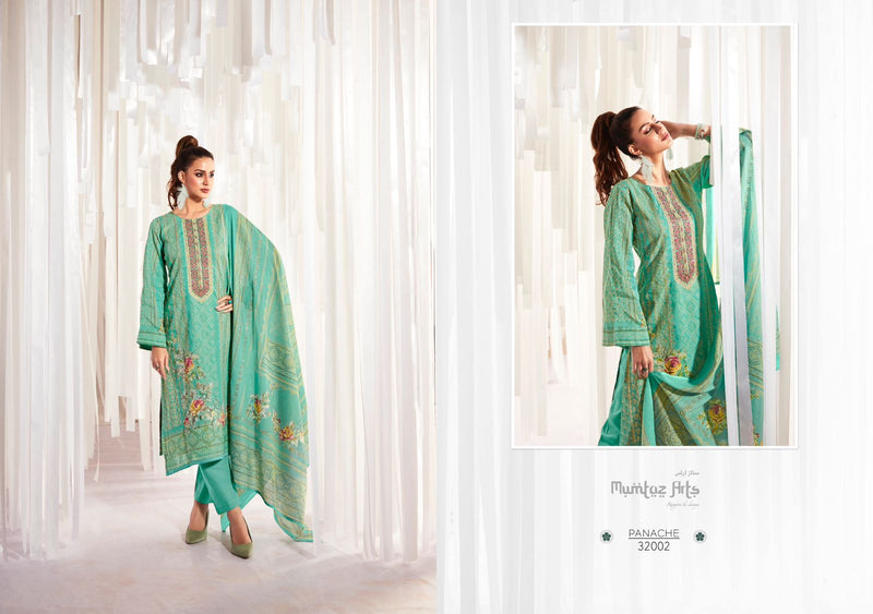 Mumtaz Arts Panache Lawn Cotton Digital Prints With Fancy Embroidery Work Suits