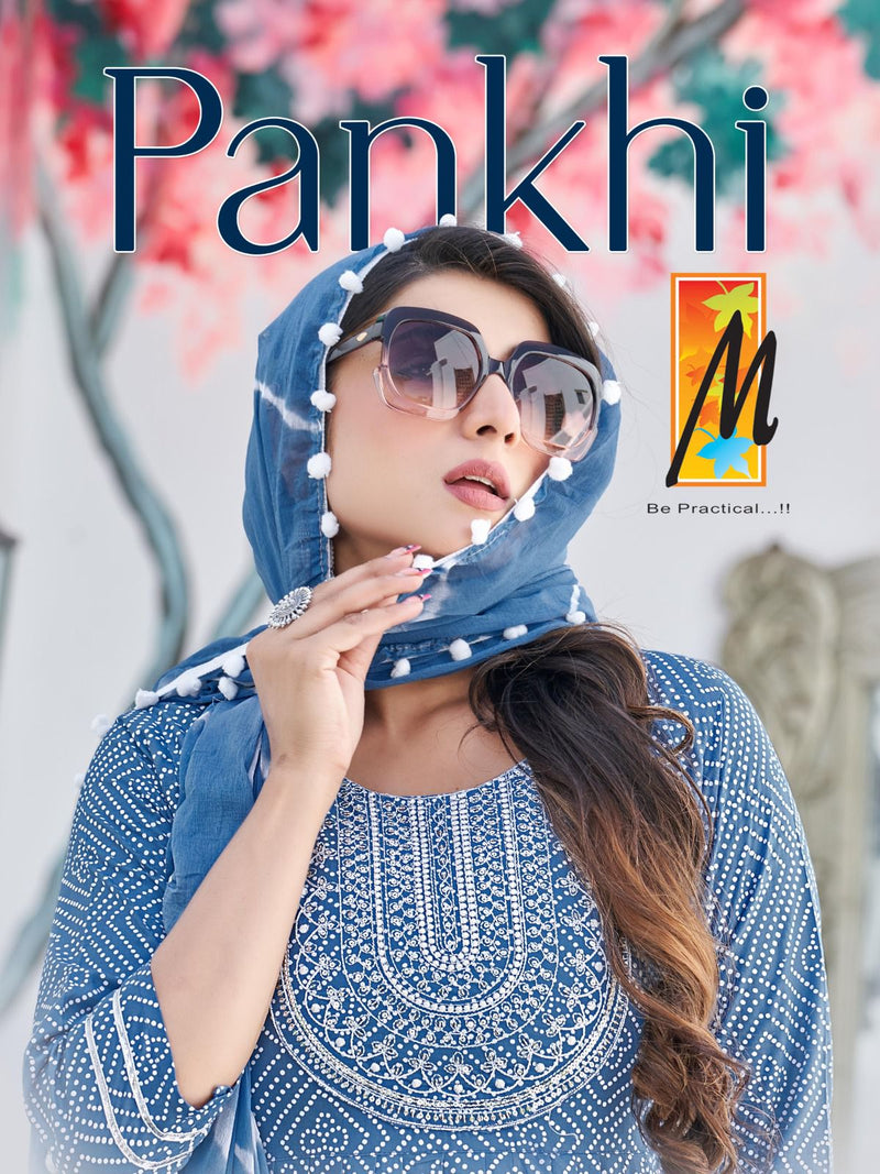 Master Pankhi Rayon Bandhani Prints Fancy Sequence Work Kurti Combo