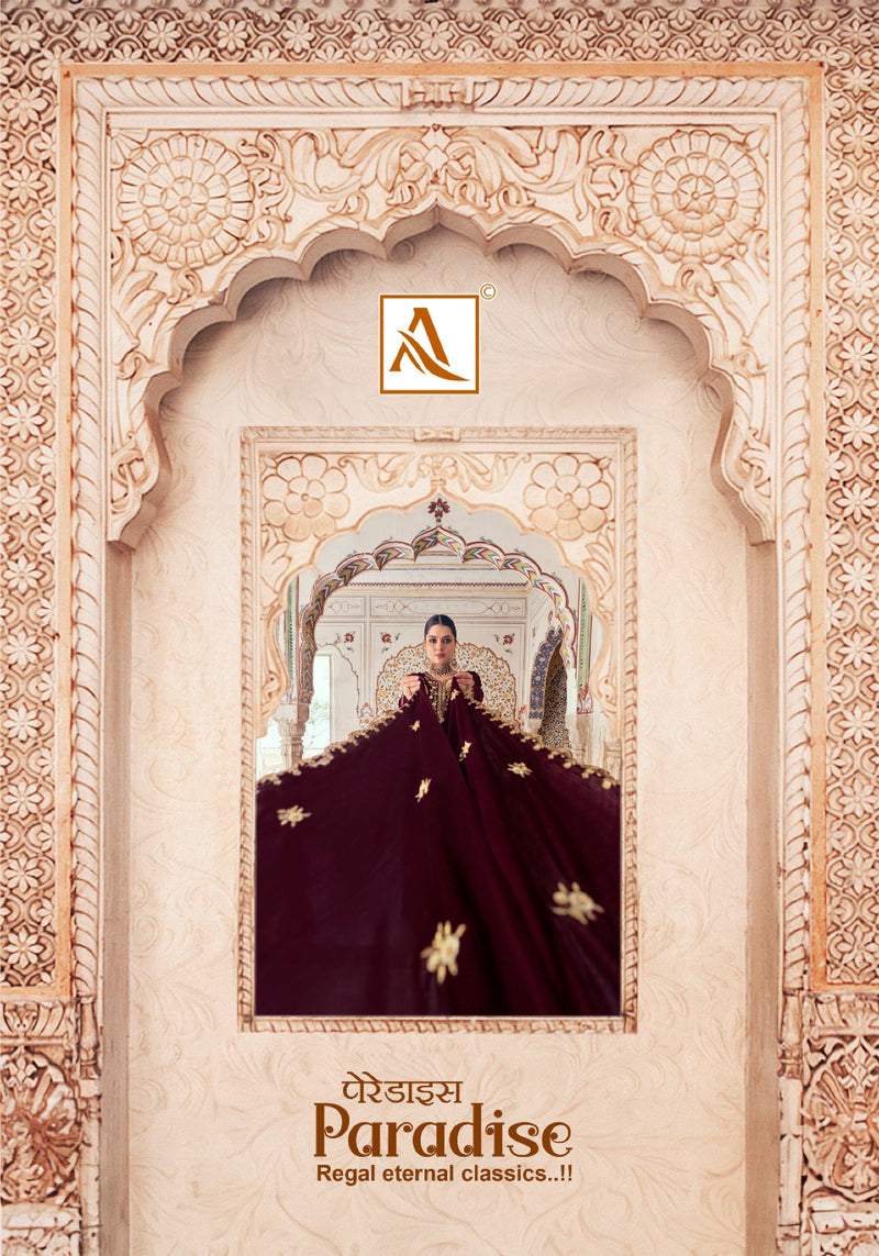 Alok Suits Paradise Velvet Embroidery Work Designer Winter Wear Suit Collection