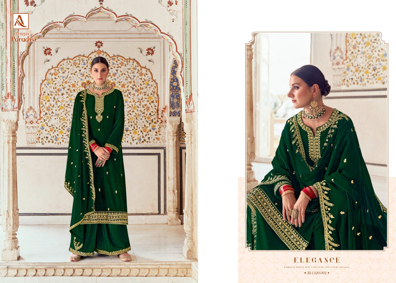 Alok Suits Paradise Velvet Embroidery Work Designer Winter Wear Suit Collection