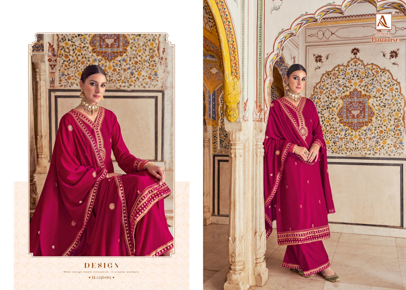 Alok Suits Paradise Velvet Embroidery Work Designer Winter Wear Suit Collection