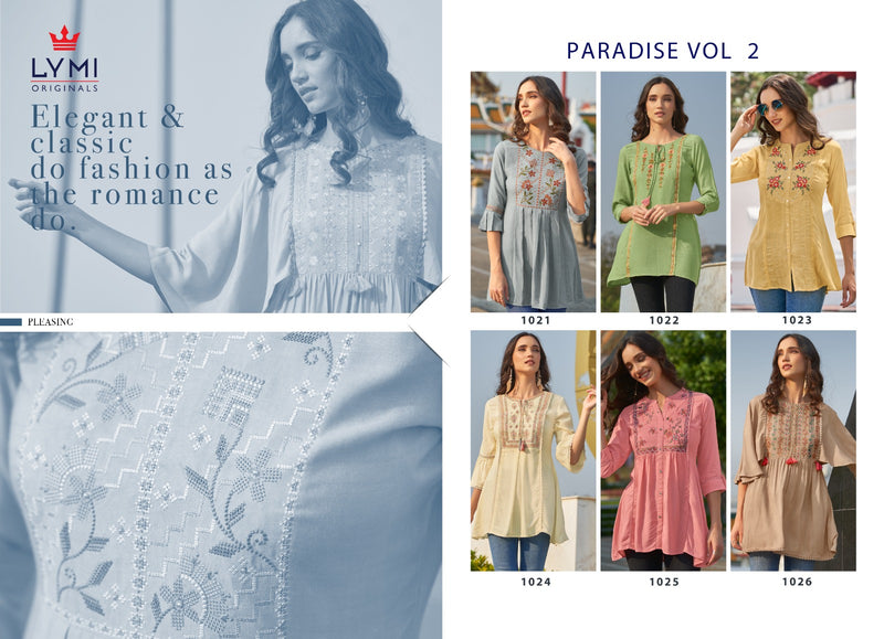 Lymi Paradise Vol 2 Rayon Fancy Designer Casual Wear Tops
