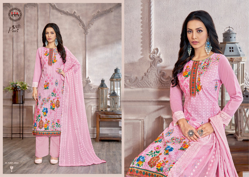 Harshit Fashion Hub Pari Cotton Chiffli With Print & Swarovski Work Suits
