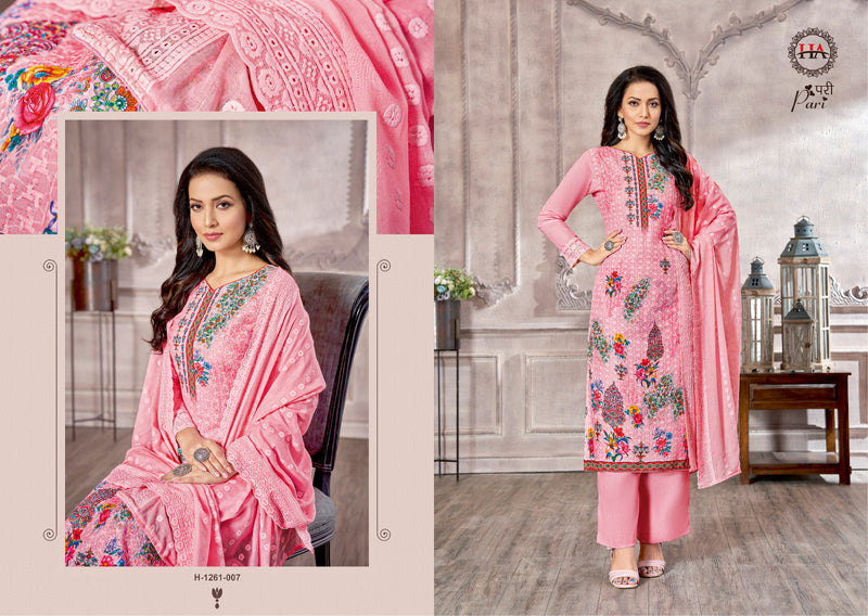 Harshit Fashion Hub Pari Cotton Chiffli With Print & Swarovski Work Suits
