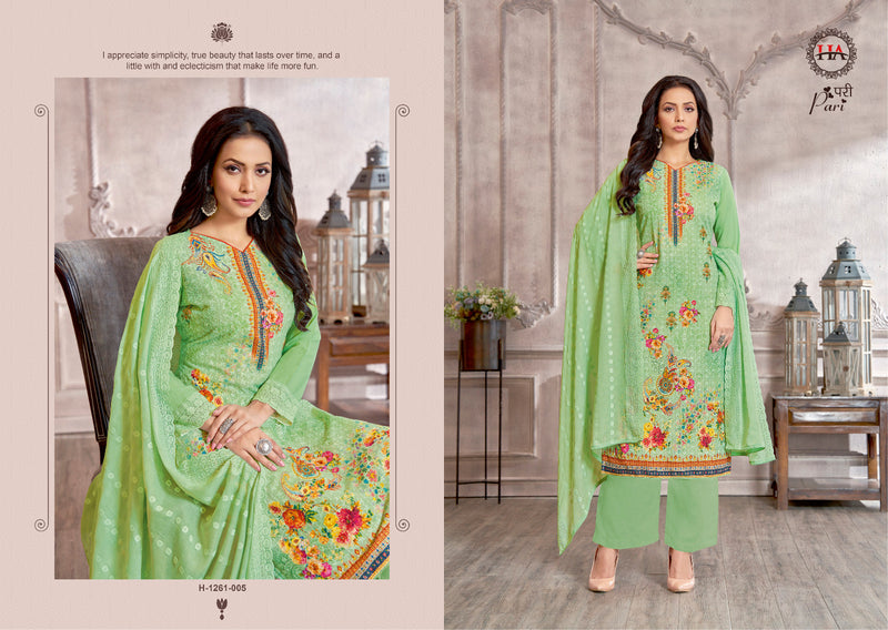 Harshit Fashion Hub Pari Cotton Chiffli With Print & Swarovski Work Suits