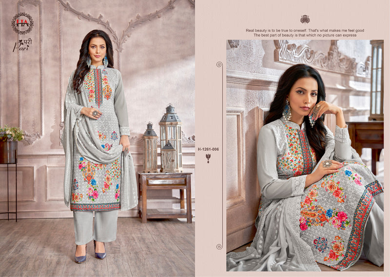 Harshit Fashion Hub Pari Cotton Chiffli With Print & Swarovski Work Suits