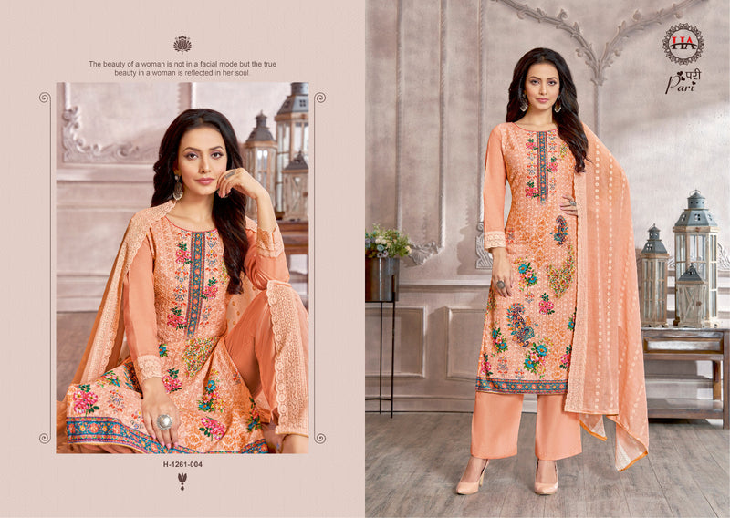 Harshit Fashion Hub Pari Cotton Chiffli With Print & Swarovski Work Suits