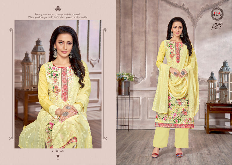 Harshit Fashion Hub Pari Cotton Chiffli With Print & Swarovski Work Suits
