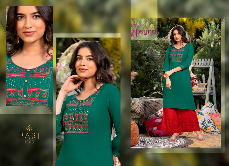 Psyna Pari Vol 10 Rayon Printed Fancy Daily Wear Kurti