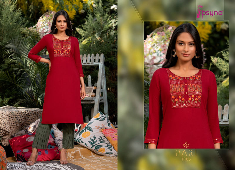 Psyna Pari Vol 10 Rayon Printed Fancy Daily Wear Kurti